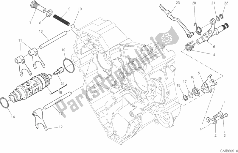 All parts for the Gear Change Mechanism of the Ducati Multistrada 1260 S ABS 2018